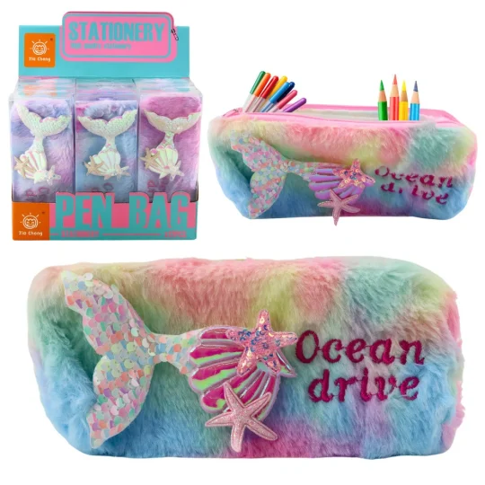 Plišana Pernica S Repom Sirene, šljokicama, Pastelni 1