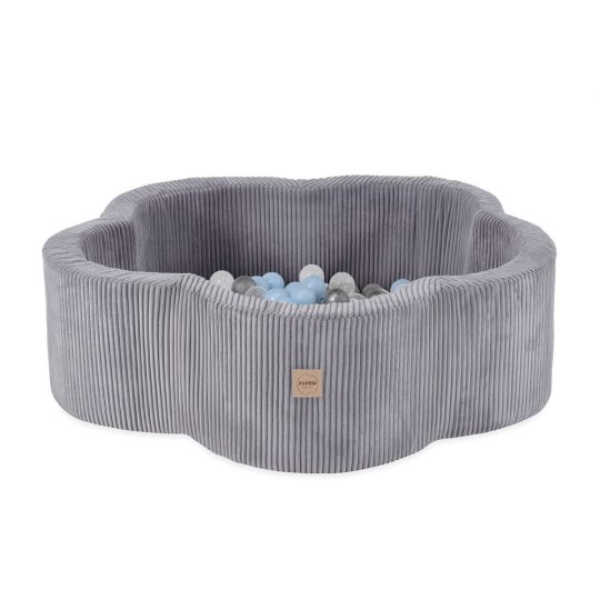Plišani Bazen Za Suho Cvijeće, 95x30, Siva, Vrhunski Kord, Floral Fun Zone, 200 Kuglica: Biserna, Srebrna 1
