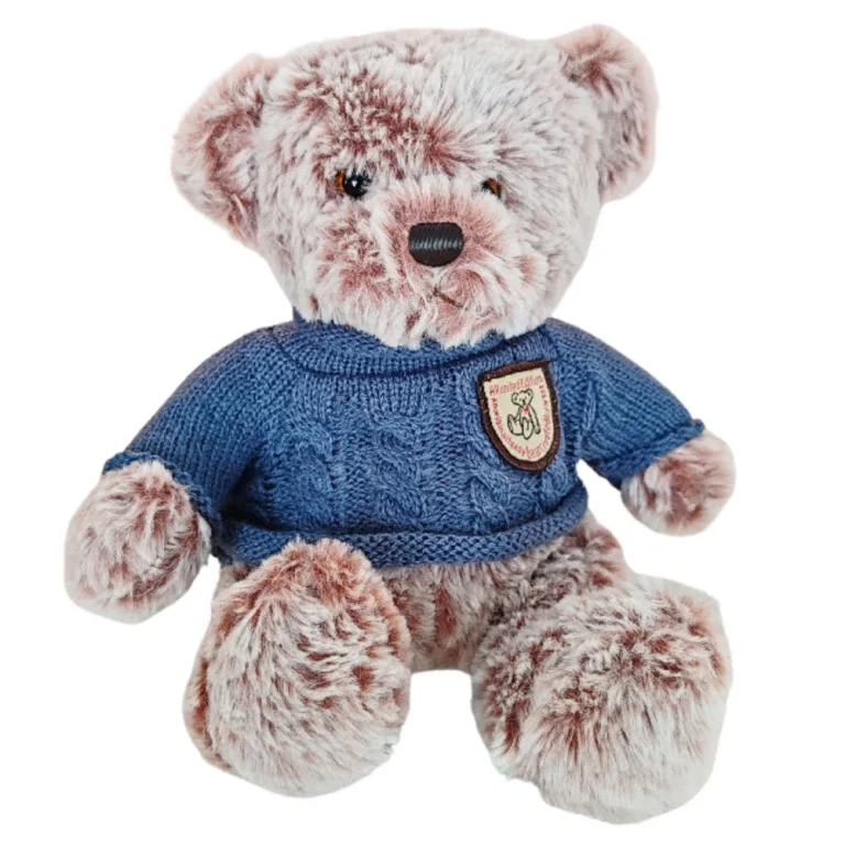 Plišani Medvjedić Sivi S Plavim Džemperom 21 Cm 2