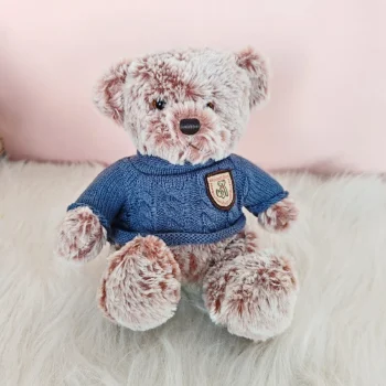 Plišani Medvjedić Sivi S Plavim Džemperom 21 Cm 3