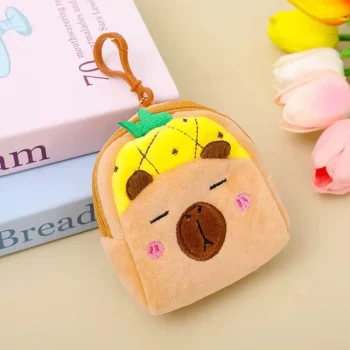 Plišani Novčanik Kapibara Ananas žuti 9,5 × 8 Cm 3