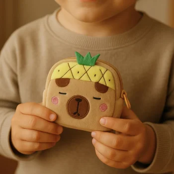 Plišani Novčanik Kapibara Ananas žuti 9,5 × 8 Cm 5