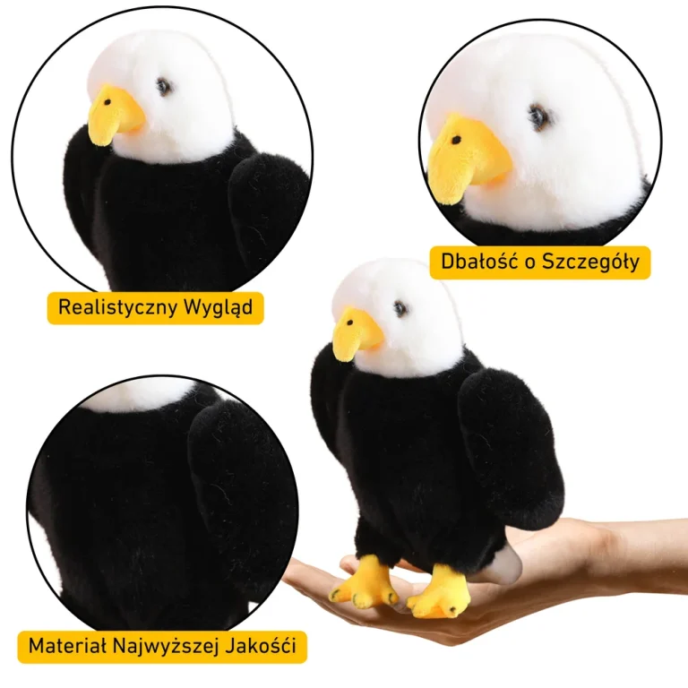 Plišani Orao Crno Bijeli 25 Cm 2