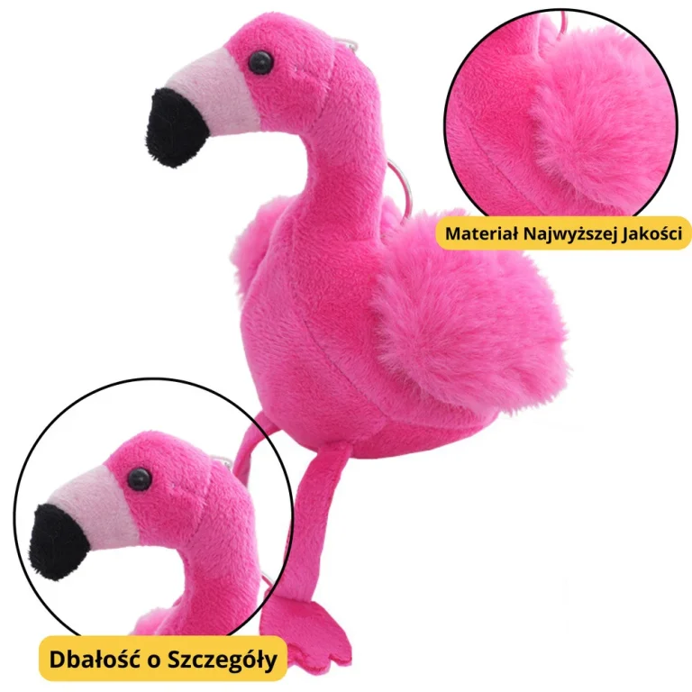 Plišani Privjesak Flamingo Pahuljasti Ružičasti 12 Cm 1