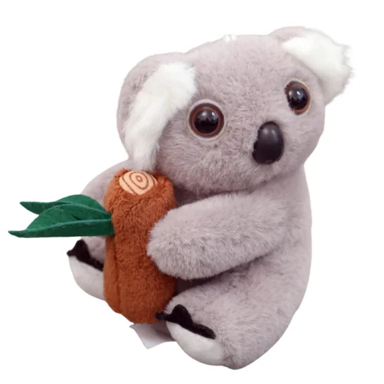 Plišani Privjesak Koala S Grančicom Zlatni Karabiner 12 Cm 1