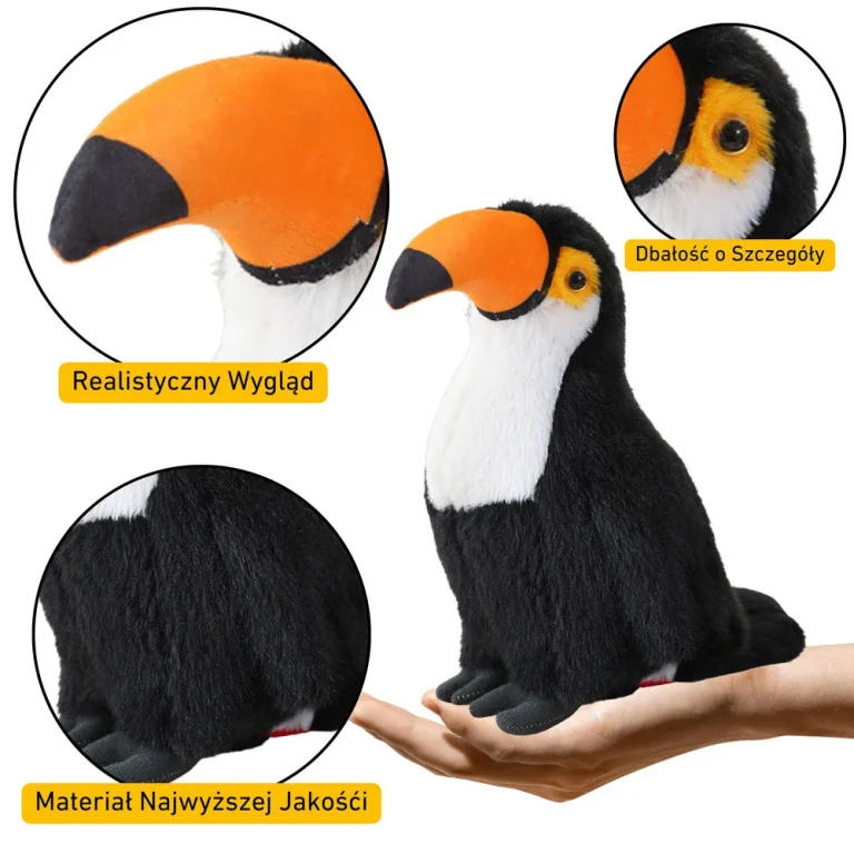 Plišani Tukan Crno Bijeli 20 Cm 3