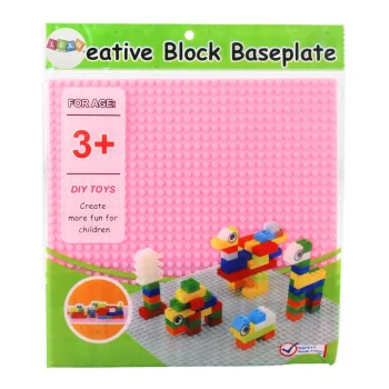 Ploča Za Građevinske Kocke Ružičasta 25,5 × 25,5 Cm 3