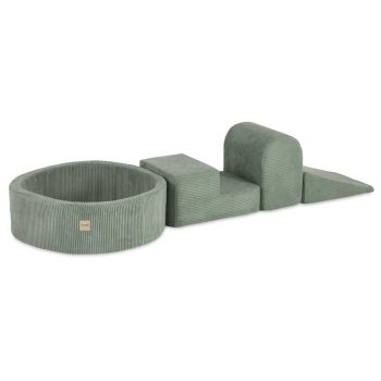 Plush Nest Igralište 3 Elementa + Suhi Bazen 90x30 (+200 Loptica: Biserna, Biserno Mentolna, Srebrna), Zelena, Pre 4
