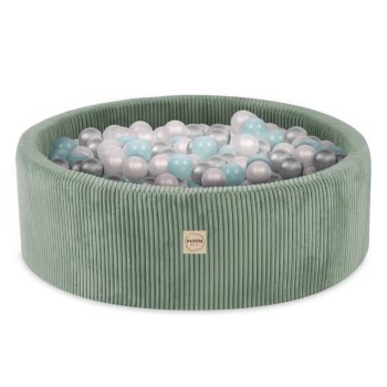 Plush Nest Igralište 3 Elementa + Suhi Bazen 90x30 (+200 Loptica: Biserna, Biserno Mentolna, Srebrna), Zelena, Pre 7