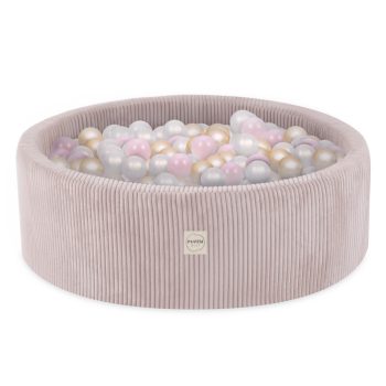 Plush Nest Igralište 3 Elementa + Suhi Bazen 90x30cm (+200 Loptica: Biserne, Zlatne, Biserno Svijetlo Ružičaste), Lg 4