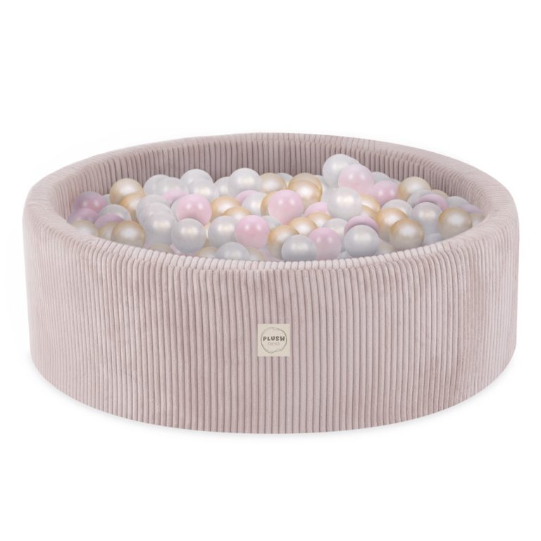 Plush Nest Igralište 3 Elementa + Suhi Bazen 90x30cm (+200 Loptica: Biserne, Zlatne, Biserno Svijetlo Ružičaste), Lg 4
