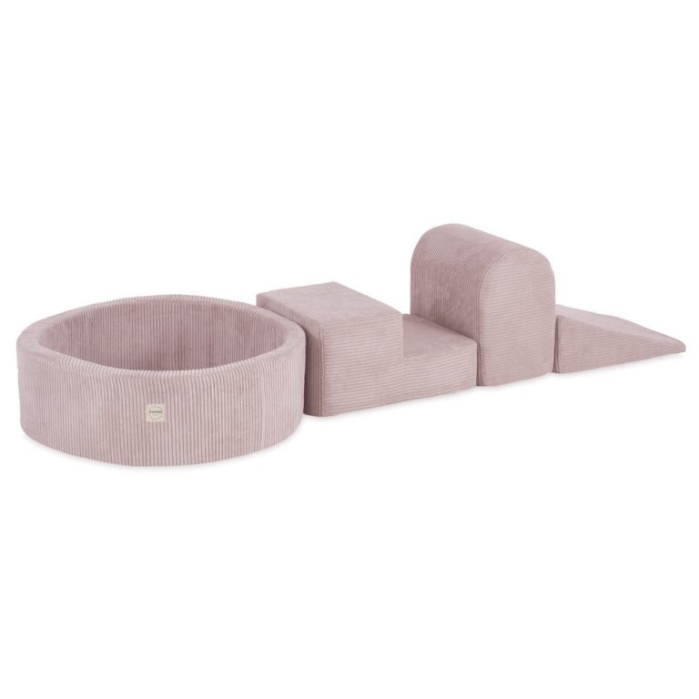 Plush Nest Igralište 3 Elementa + Suhi Bazen 90x30cm (+200 Loptica: Biserne, Zlatne, Biserno Svijetlo Ružičaste), Lg 6
