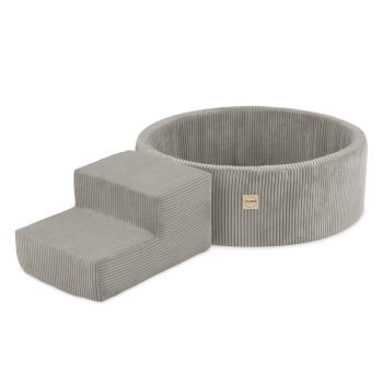 Plush Nest Igralište Suhi Bazen 90x30 + Stepenica (+200 Loptica: Biserna, Zlatna, žuta), Bež, Vrhunski Kord 4