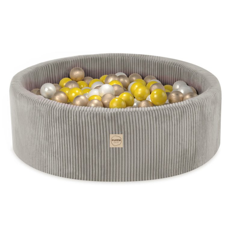 Plush Nest Igralište S 3 Elementa + Suhi Bazen 90x30 (+200 Loptica: Biserna, Zlatna, žuta), Bež, Vrhunski 5