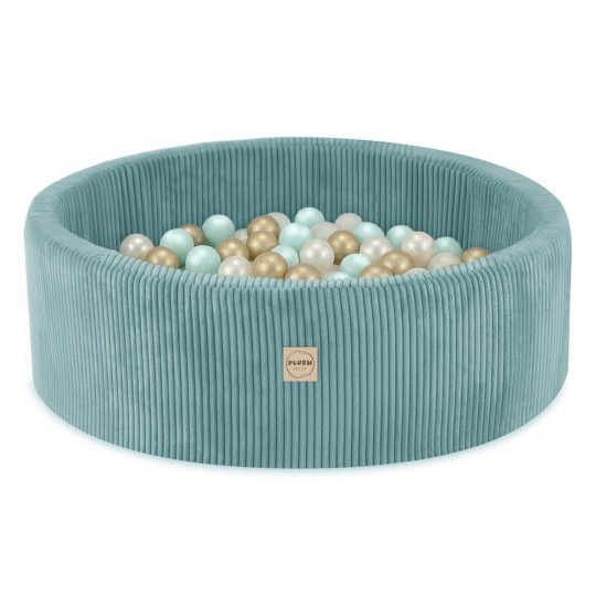 Plush Nest Jama S Lopticama, Plava, Okrugla, Vrhunski Kord, 90x30, 200 Loptica: Biserna, Menta 1