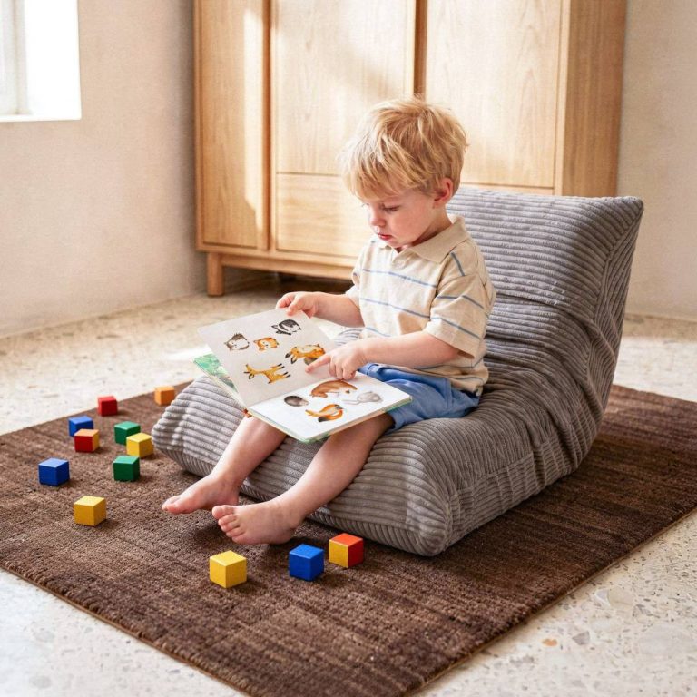 Plush Nest Mooni Mini Ergonomska Dječja Ležaljka, Plava, Vrhunski šenil 1