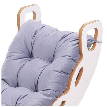 Plush Nest Mala Ljuljačka 4 U 1 Ljuljačka + Zid Za Penjanje/tobogan + Jastuk (lila Baršun), Bijela Drvena P 8