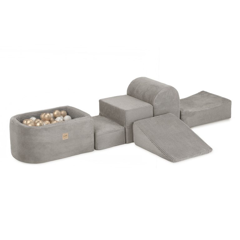 Plush Nest Mini Igralište (+bazen I 100 Loptica), Bež, Vrhunski Kord (biserna I Zlatna) 1
