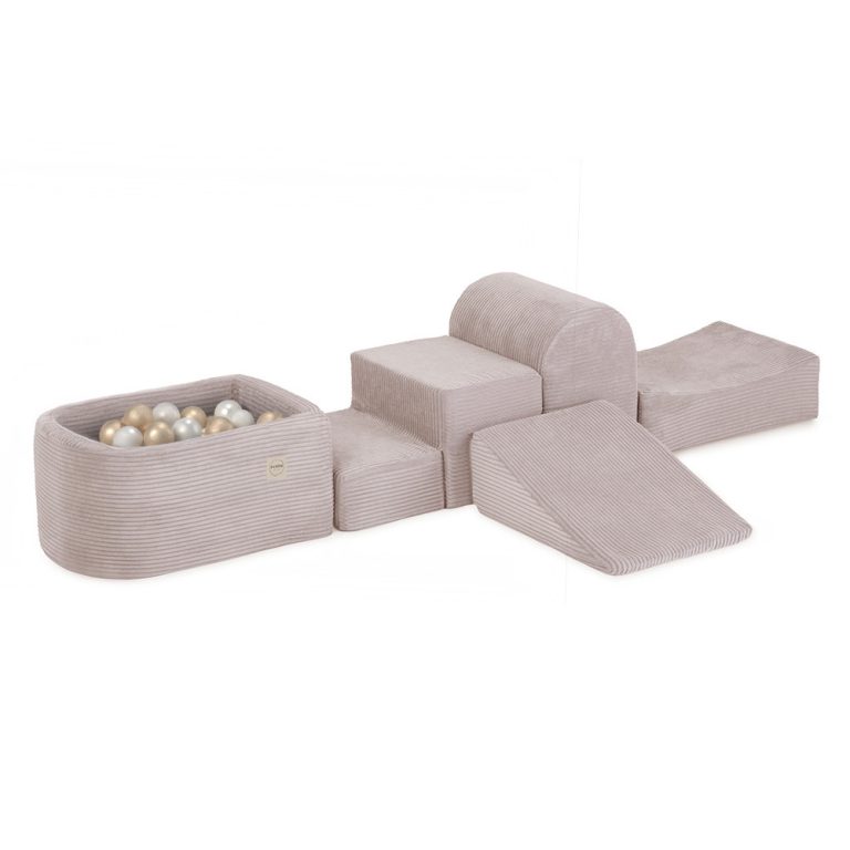 Plush Nest Mini Igralište (+bazen I 100 Loptica), Svijetlo Ružičasto, Vrhunski Kord (biserna I Zlatna) 1
