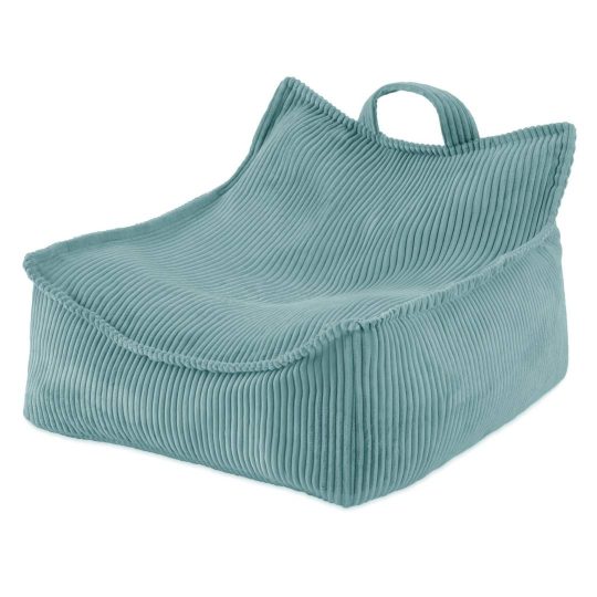 Plush Nest Puffy Square Fotelja, 77x67x50, Plava, Vrhunski Kord 1