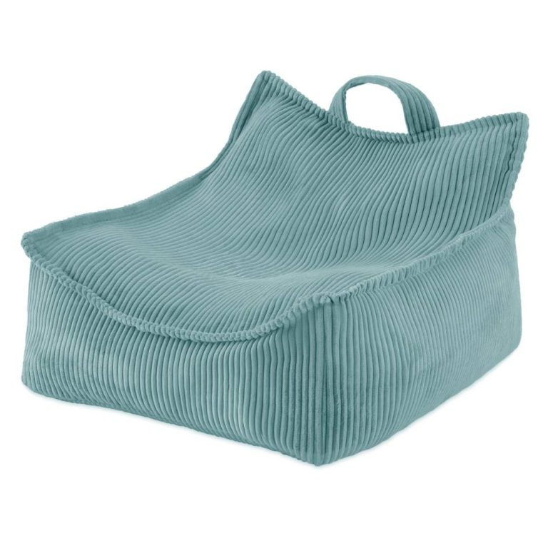 Plush Nest Puffy Square Fotelja, 77x67x50, Plava, Vrhunski Kord 1