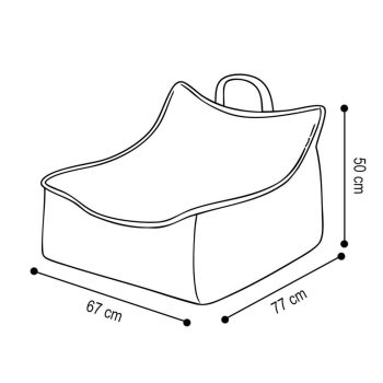 Plush Nest Puffy Square Fotelja, 77x67x50, Siva, Korduroj 3