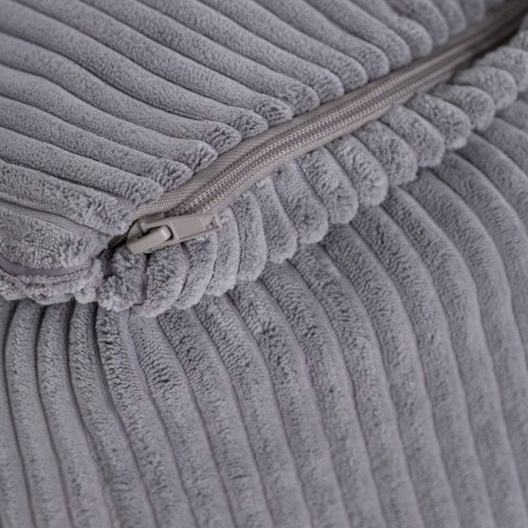 Plush Nest Puffy Square Fotelja, 77x67x50, Siva, Korduroj 5