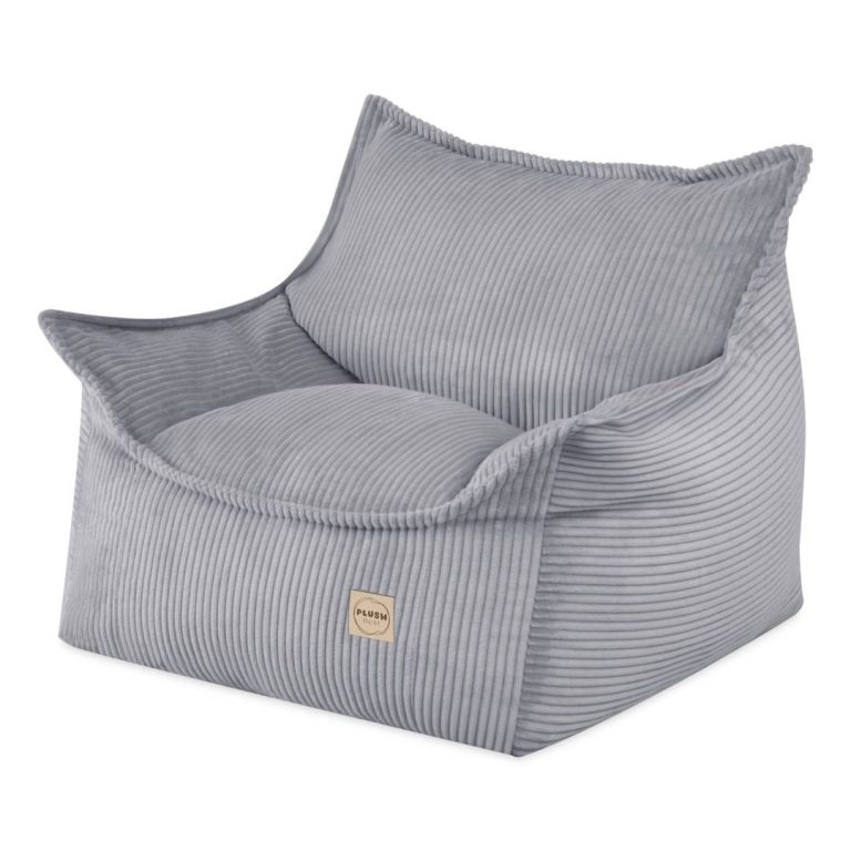 Plush Nest Roya Dječja Fotelja, Siva, Vrhunski Kord 1