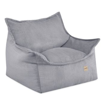Plush Nest Roya Dječja Fotelja, Siva, Vrhunski Kord 3