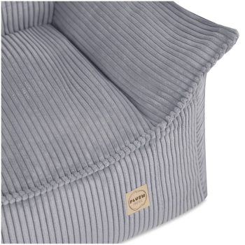 Plush Nest Roya Dječja Fotelja, Siva, Vrhunski Kord 5