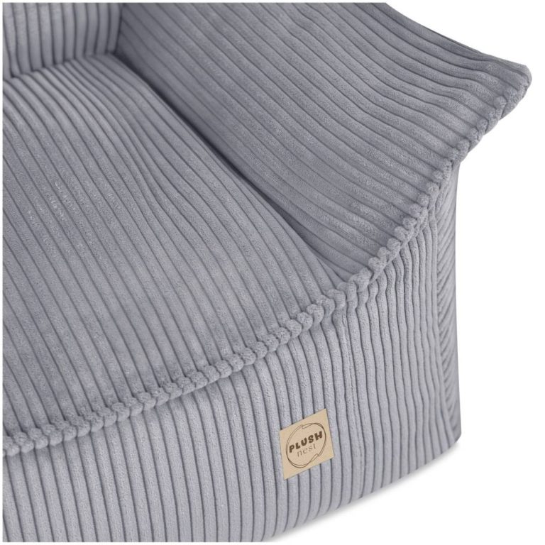 Plush Nest Roya Dječja Fotelja, Siva, Vrhunski Kord 5
