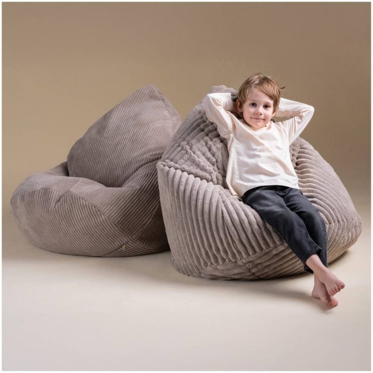 Plush Nest Sako Vrećasta Fotelja, Bež, Puffy Lamell, Veličina S (85x80x75) 9