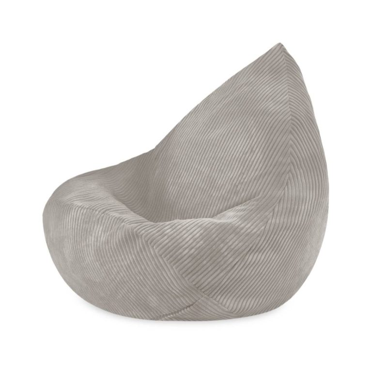 Plush Nest Sako Vrećasta Fotelja, Bež, Vrhunski Kord, Veličina S (85x80x75) 4