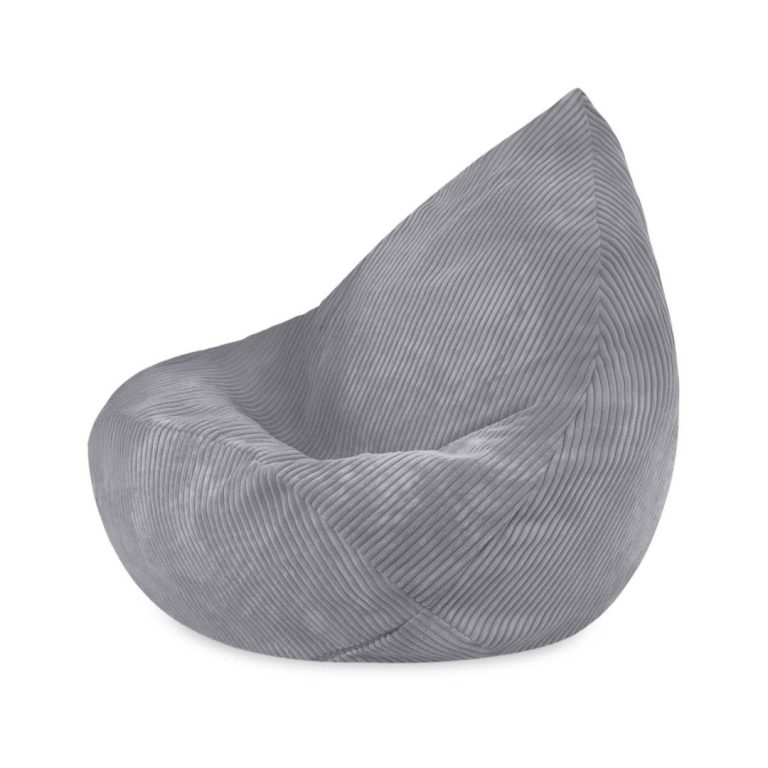 Plush Nest Sako Vrećasta Fotelja, Siva, Vrhunski Kord, Veličina S (85x80x75) 5