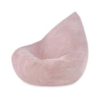 Plush Nest Sako Vrećasta Fotelja, Svijetlo Ružičasta, Vrhunski Kord, Veličina S (85x80x75) 4