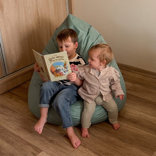 Plush Nest Sako Vrećasta Stolica, Zelena, Vanjska, Vodootporna, Veličina S 1