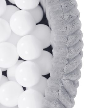 Plush Nest Suhi Bazen, Okrugli, 90x30 Cm, Sivi, Puffy Lamell (+200 Bisernih Kuglica, Svijetloplava, Srebrna) 4