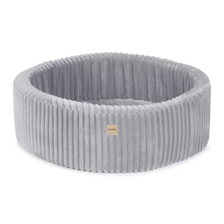 Plush Nest Suhi Bazen, Okrugli, 90x30 Cm, Sivi, Puffy Lamell (+200 Bisernih Kuglica, Svijetloplava, Srebrna) 9