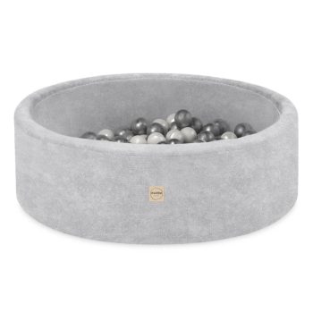 Plush Nest Suhi Bazen Za Igralište 90x30 S Trokutom (+200 Loptica: Biserne, Srebrne), Siva, Vrhunski Chenil 8