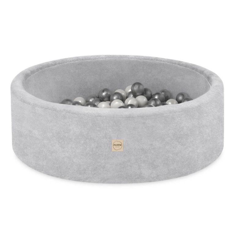 Plush Nest Suhi Bazen Za Igralište 90x30 S Trokutom (+200 Loptica: Biserne, Srebrne), Siva, Vrhunski Chenil 8
