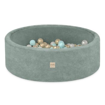Plush Nest Suhi Bazen Za Igralište 90x30 S Trokutom (+200 Loptica: Biserne, Zlatne, Mint), Zelene, Vrhunski C 8