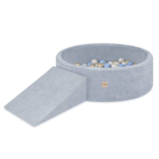 Plush Nest Suhi Bazen Za Igralište 90x30 S Trokutom (+200 Loptica: Biserne, Zlatne, Svijetloplave), Plave, Prem 1