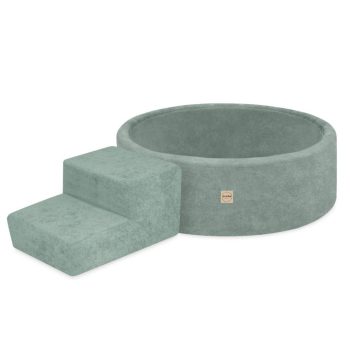 Plush Nest Suhi Bazen Za Igralište 90x30 Sa Stepenicom (+200 Loptica: Biserna, Zlatna, Mint), Zelena, Vrhunski Cheni 6