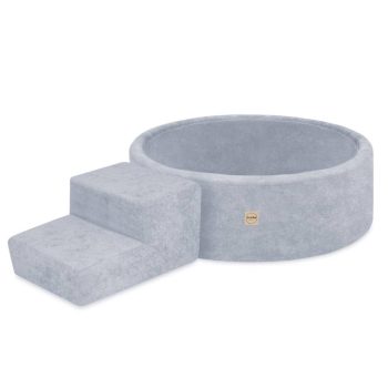 Plush Nest Suhi Bazen Za Igralište 90x30 Sa Stepenicom (+200 Loptica: Biserna, Zlatna, Svijetloplava), Plava, Vrhunski 6