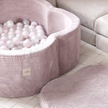Plush Nest Suhi Cvjetni Bazen, 95x30, Bež, Vrhunski Kord, Cvjetna Zabavna Zona, 200 Kuglica: Biserne, Zlatne 3