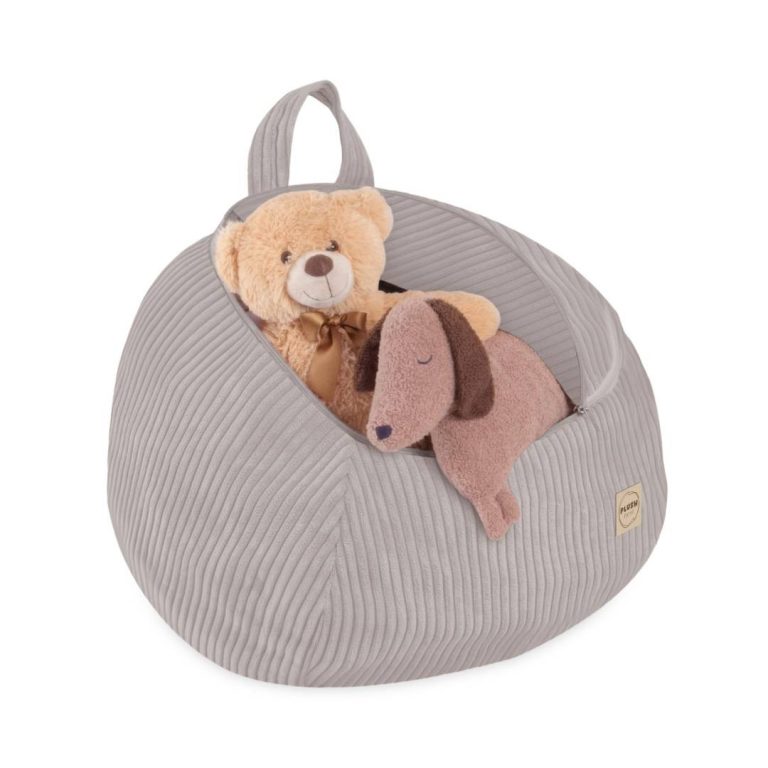 Plush Nest Vrećica Za Pohranu Igračaka I Plišanih Igračaka, Dječji Puf, Bež, Vrhunski Kord, Mini 1