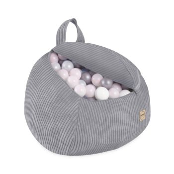 Plush Nest Vrećica Za Pohranu Igračaka I Plišanih Igračaka, Dječji Puf, Siva, Vrhunski Kord, Mini 6