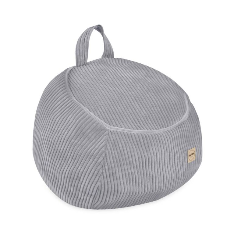 Plush Nest Vrećica Za Pohranu Igračaka I Plišanih Igračaka, Dječji Puf, Siva, Vrhunski Kord, Mini 7