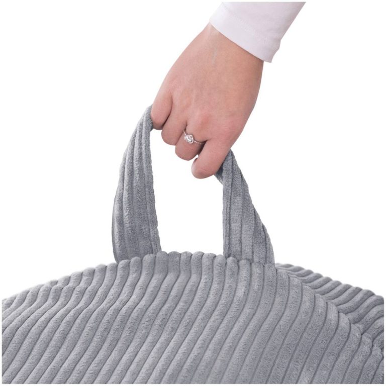 Plush Nest Vrećica Za Pohranu Igračaka I Plišanih Igračaka, Dječji Puf, Siva, Vrhunski Kord, Mini 9