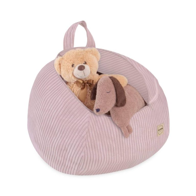 Plush Nest Vrećica Za Pohranu Igračaka I Plišanih Igračaka, Dječji Puf, Svijetlo Ružičasta, Vrhunski Kord, Mini 1